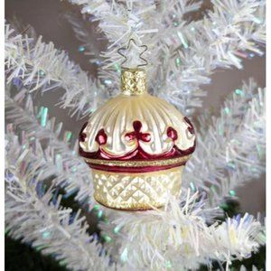 Vintage Inge Glas Cupcake Retired Old World Christmas